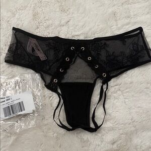 NWT Victoria's Secret Open Back Lace Panties Underwear Sz L Large NEW